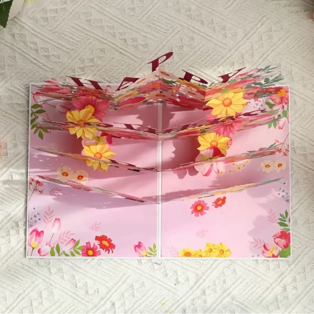 Purple and Pink Mother’s Day Pop-Up Card, NEW